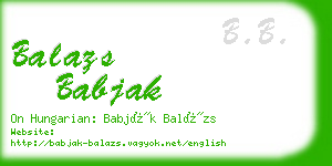 balazs babjak business card